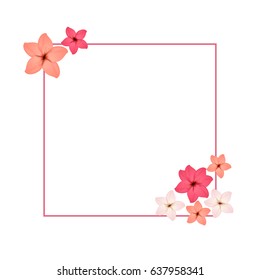 Greeting card with flowers, can be used as invitation card for wedding, birthday and other holiday and summer background. Vector illustration.