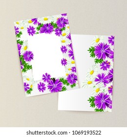 greeting card with flowers for congratulations, labels, price tags
