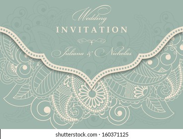 Greeting Card with Flowers in a folk style
