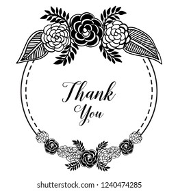 Greeting card flowers hand draw vector illustration