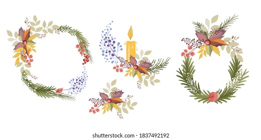 Greeting card with flowers for the holiday on a white background