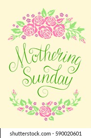 Greeting Card With Flowers For Mothering Sunday