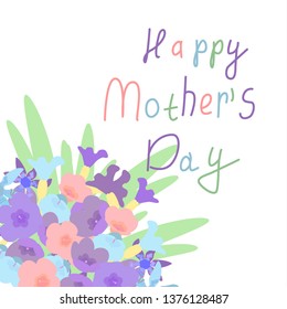 greeting card with flowers for mother's day design template. Happy mother's day