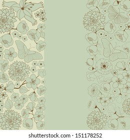 Greeting card with flowers and place for text