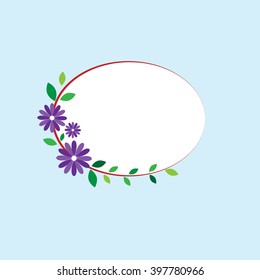 greeting card with flowers and place for text, vector.