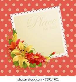 greeting card with flowers and place for text