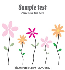 Greeting card with flowers and space for your own text - fully editable