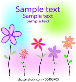 Greeting card with flowers and space for your own text