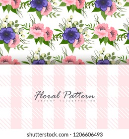 Greeting card with flowers, template. Vector frame