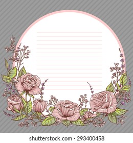 Greeting card with flowers for text