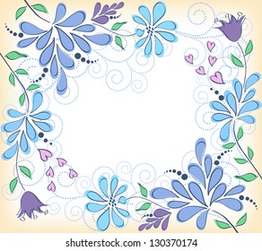 Greeting card with flowers. Vector.