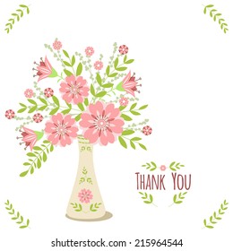 Greeting card with flowers. Vector