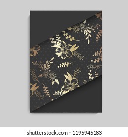 Greeting card with flowers. Vector background.