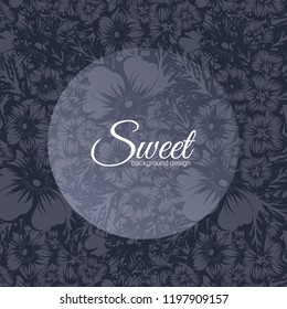 Greeting card with flowers. Vector frame