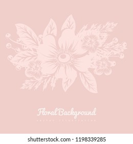 Greeting card with flowers. Vector frame