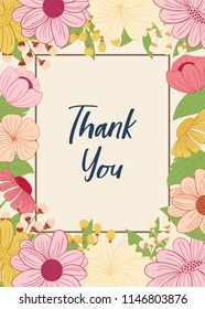 Greeting card with flowers vintage, can be used as invitation card for wedding, birthday and other holiday and summer background. Vector