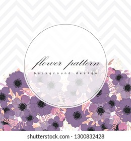 Greeting card with flowers, watercolor. Banner template. Vector frame