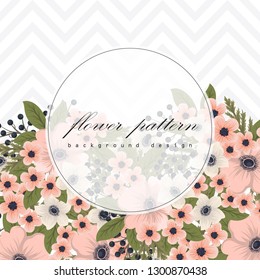 Greeting card with flowers, watercolor. Banner template. Vector frame