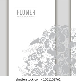 Greeting card with flowers, watercolor. Banner template. Vector frame