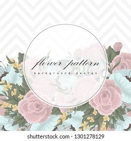 Greeting card with flowers, watercolor. Banner template. Vector frame