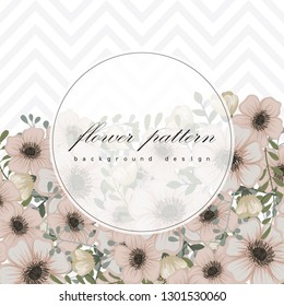 Greeting card with flowers, watercolor. Banner template. Vector frame