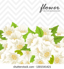 Greeting card with flowers, watercolor. Banner template. Vector frame