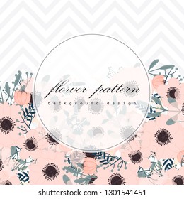 Greeting card with flowers, watercolor. Banner template. Vector frame