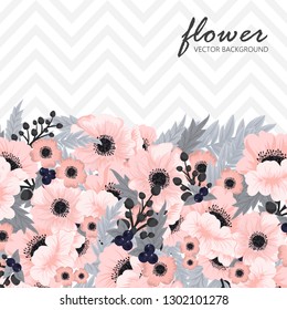 Greeting card with flowers, watercolor. Banner template. Vector frame