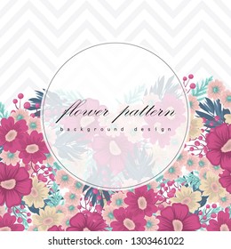 Greeting card with flowers, watercolor. Banner template. Vector frame