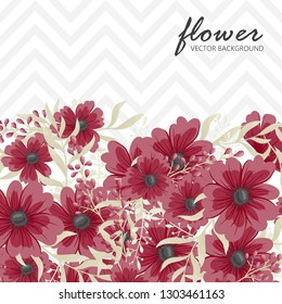 Greeting card with flowers, watercolor. Banner template. Vector frame