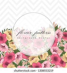 Greeting card with flowers, watercolor. Banner template. Vector frame