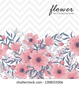 Greeting card with flowers, watercolor. Banner template. Vector frame