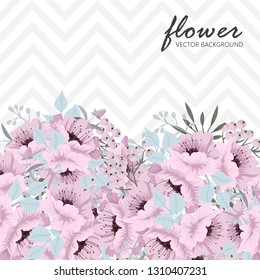 Greeting card with flowers, watercolor. Banner template. Vector frame