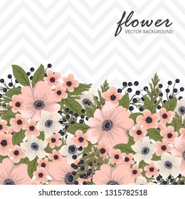Greeting card with flowers, watercolor. Banner template. Vector frame