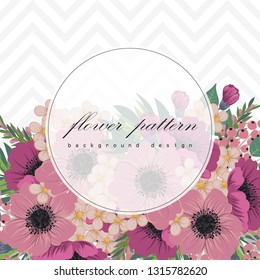 Greeting card with flowers, watercolor. Banner template. Vector frame