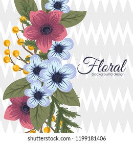 Greeting card with flowers, watercolor. Vector frame