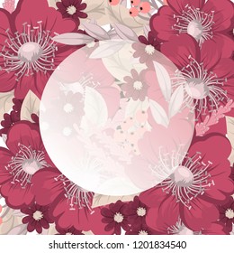 Greeting card with flowers, watercolor. Vector frame