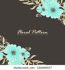 Greeting card with flowers, watercolor. Vector frame