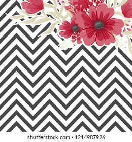 Greeting card with flowers, watercolor. Vector frame