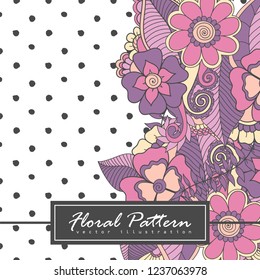 Greeting card with flowers, watercolor. Vector frame