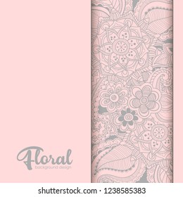Greeting card with flowers, watercolor. Vector frame