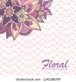 Greeting card with flowers, watercolor. Vector frame