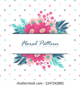 Greeting card with flowers, watercolor. Vector frame