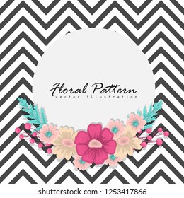 Greeting card with flowers, watercolor. Vector frame