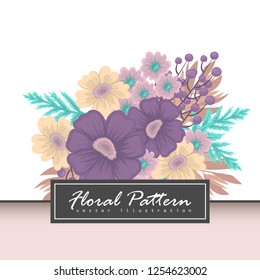 Greeting card with flowers, watercolor. Vector frame