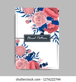 Greeting card with flowers, watercolor. Vector frame