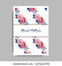 Greeting card with flowers, watercolor. Vector frame