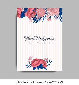 Greeting card with flowers, watercolor. Vector frame