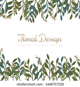 Greeting card with flowers,wreath. Vector frame