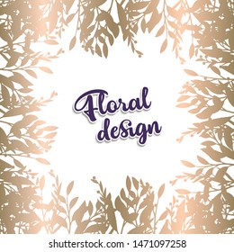 Greeting card with flowers,wreath. Vector frame